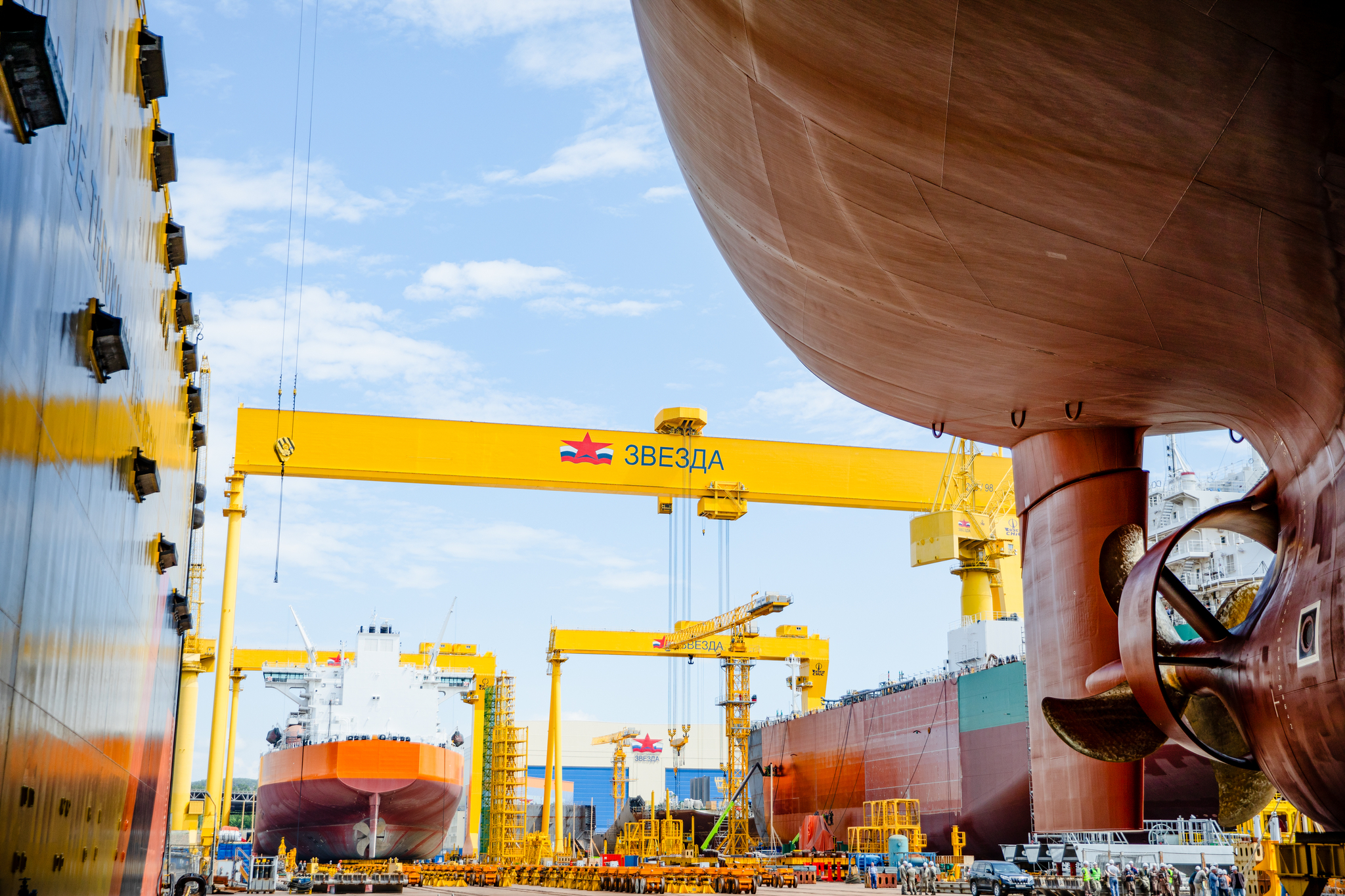 A view of the Zvezda Shipbuilding Complex in Bolshoy Kamen, located in the Russian Far East, as shown in this photo uploaded to Zvezda's website. [SCREEN CAPTURE]