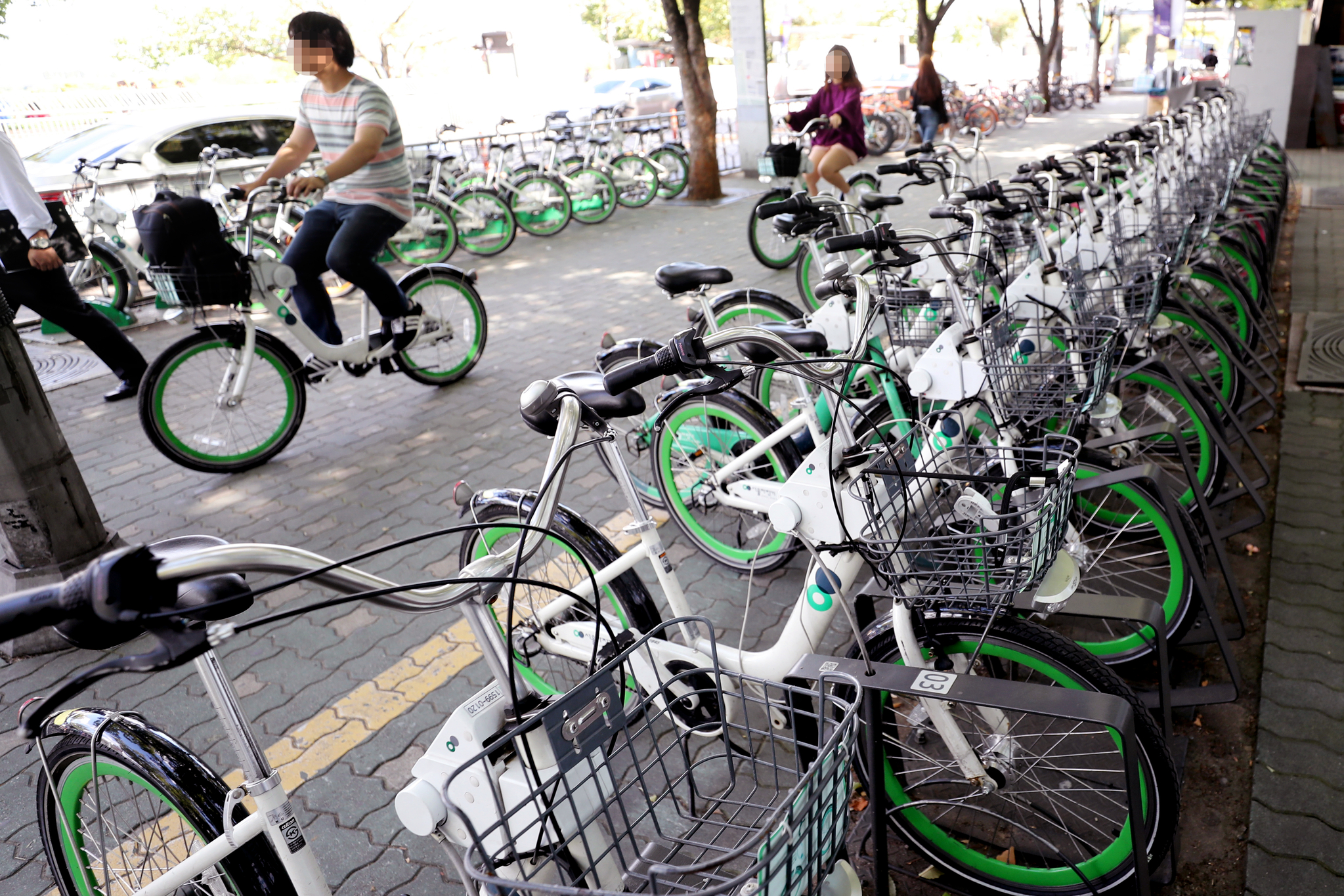 Ttareungi bicycles that are available for use. [JOONGANG ILBO]