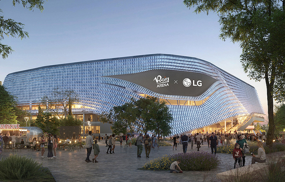 This rendered image, provided by LG Electronics, shows Roig Arena in Valencia, Spain. [YONHAP]