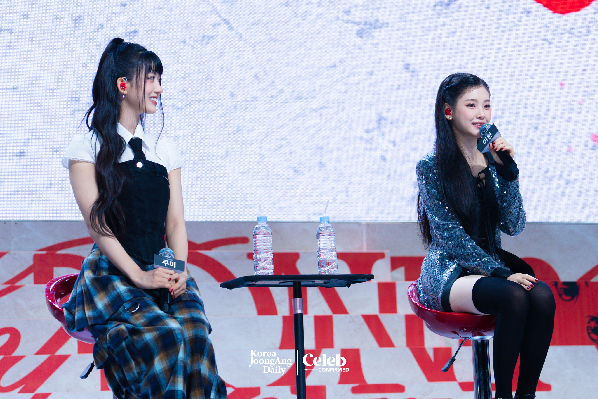 Girl group Baby DONT Cry answers reporters' questions during a a showcase for the release of its first single, “F Girl,” at Blue Square in central Seoul on June 23. [DANIELA GONZALEZ PEREZ]