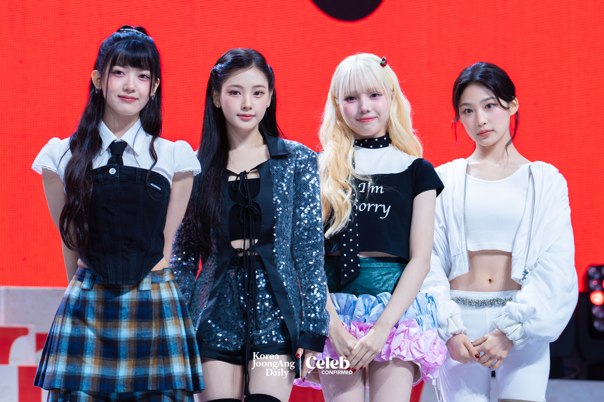 Girl group Baby DONT Cry poses for photos during a showcase for the release of its first single, “F Girl,” at Blue Square in central Seoul on June 23. [DANIELA GONZALEZ PEREZ]