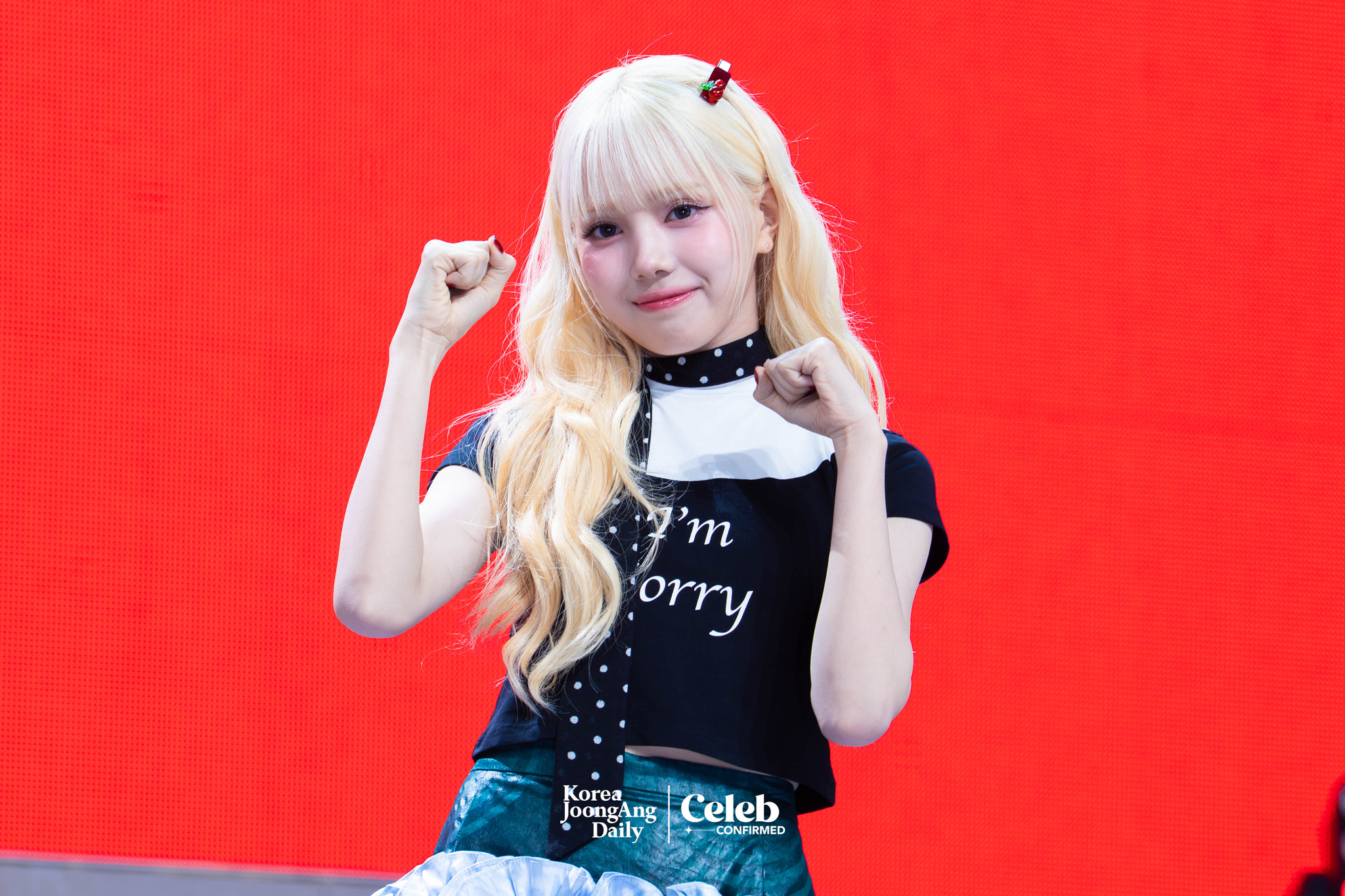 Baby DONT Cry’s Mia poses for photos during a showcase for the release of the first single, “F Girl,” at Blue Square in central Seoul on June 23. [DANIELA GONZALEZ PEREZ]