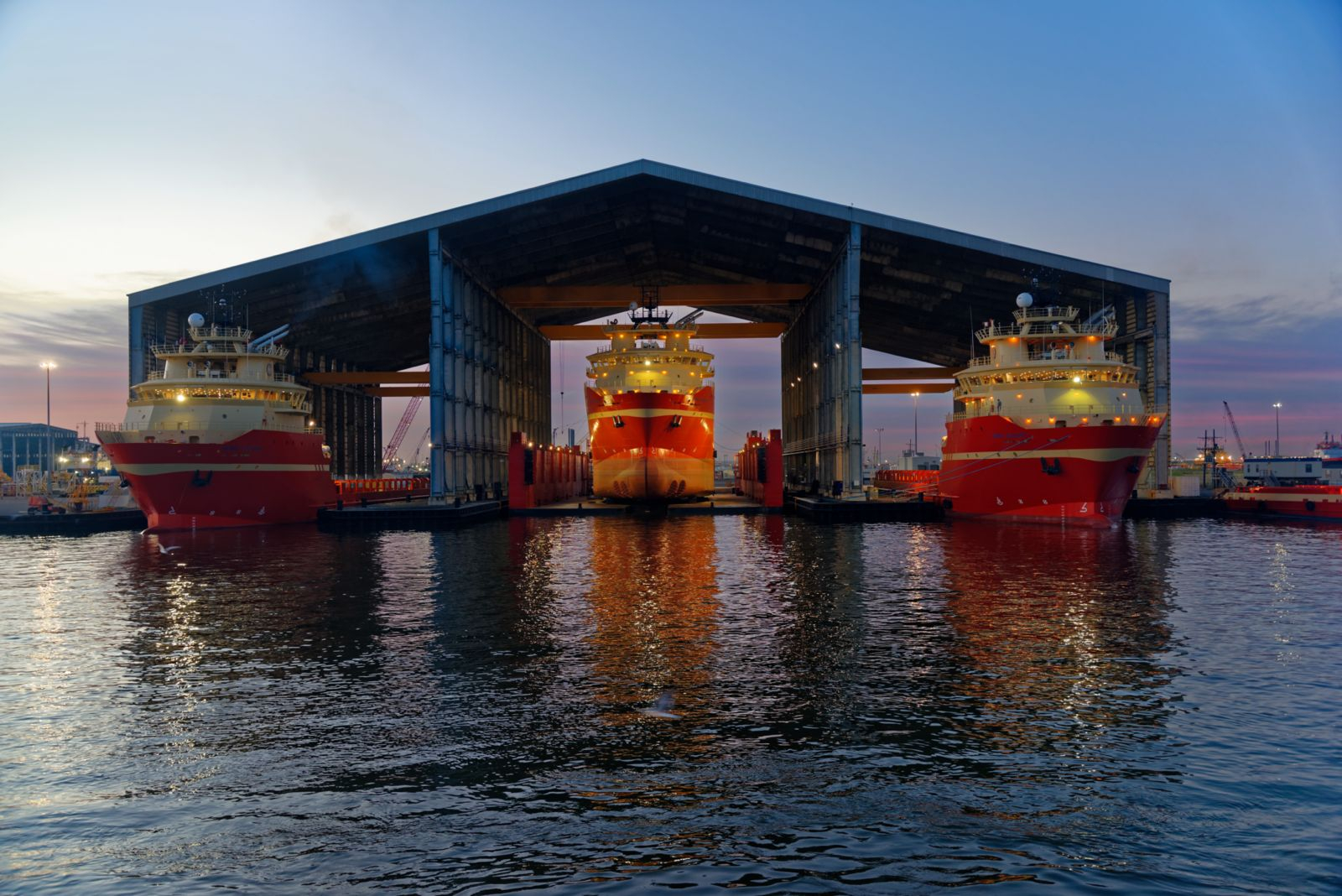 A view of an Edison Chouest Offshore shipyard [YONHAP]
