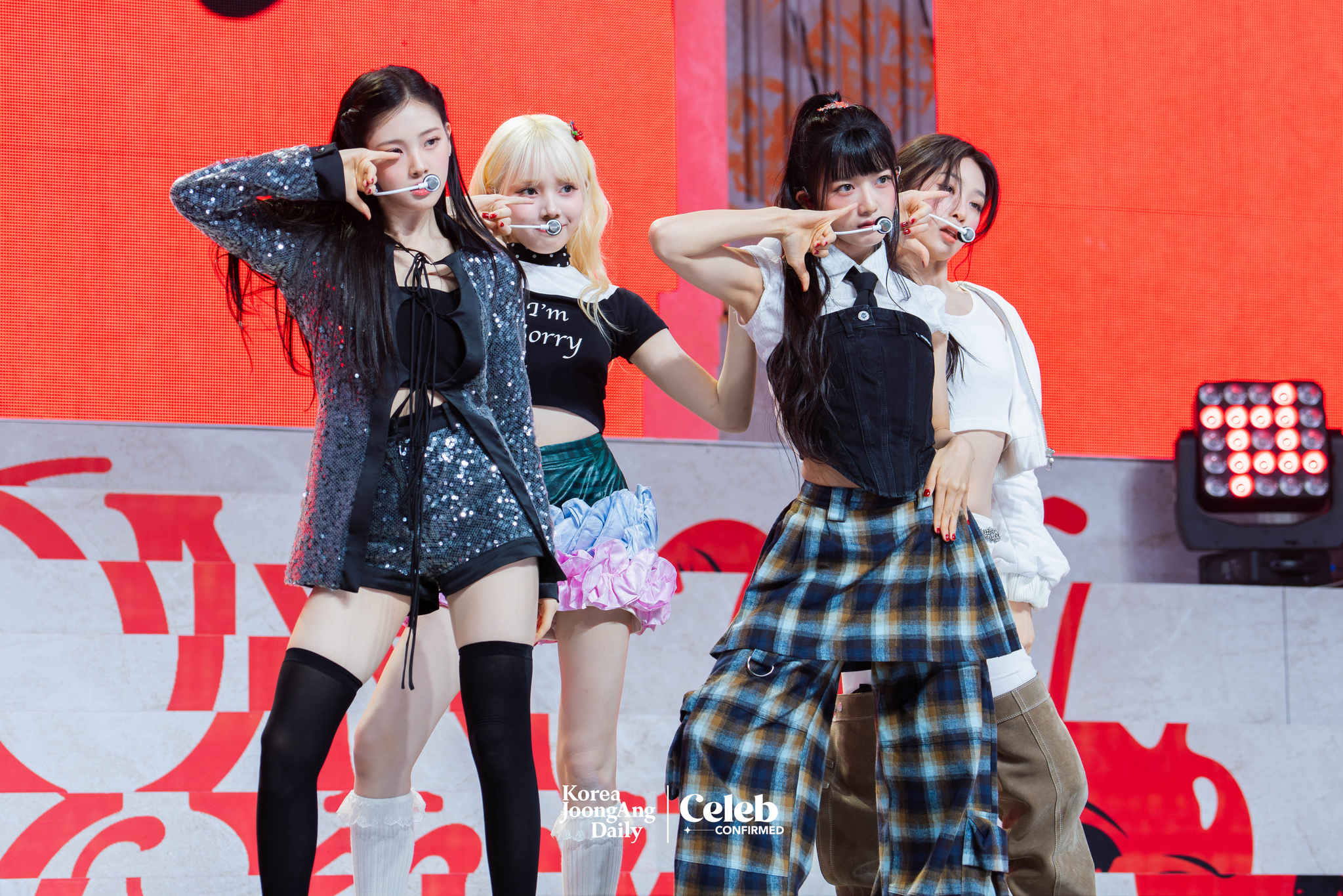 Girl group Baby DONT Cry performs lead track “F Girl” during a showcase for the release of its first single, “F Girl,” at Blue Square in central Seoul on June 23. [DANIELA GONZALEZ PEREZ]