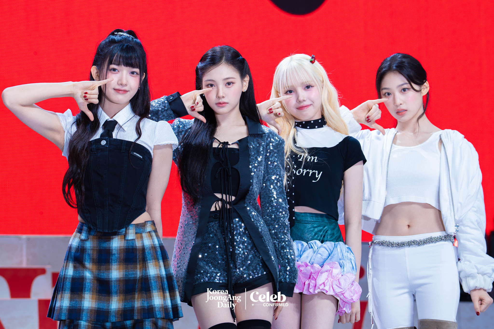 Girl group Baby DONT Cry poses for photos during a showcase for the release of its first single, “F Girl,” at Blue Square in central Seoul on June 23. [DANIELA GONZALEZ PEREZ]