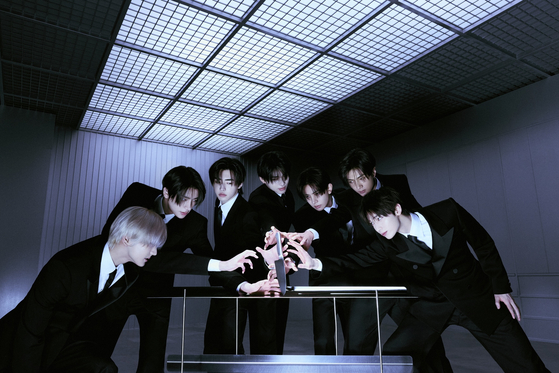 Enhypen as pictured in a concept photo for the boy band's ninth EP "Desire : Unleash" [BELIFT LAB]