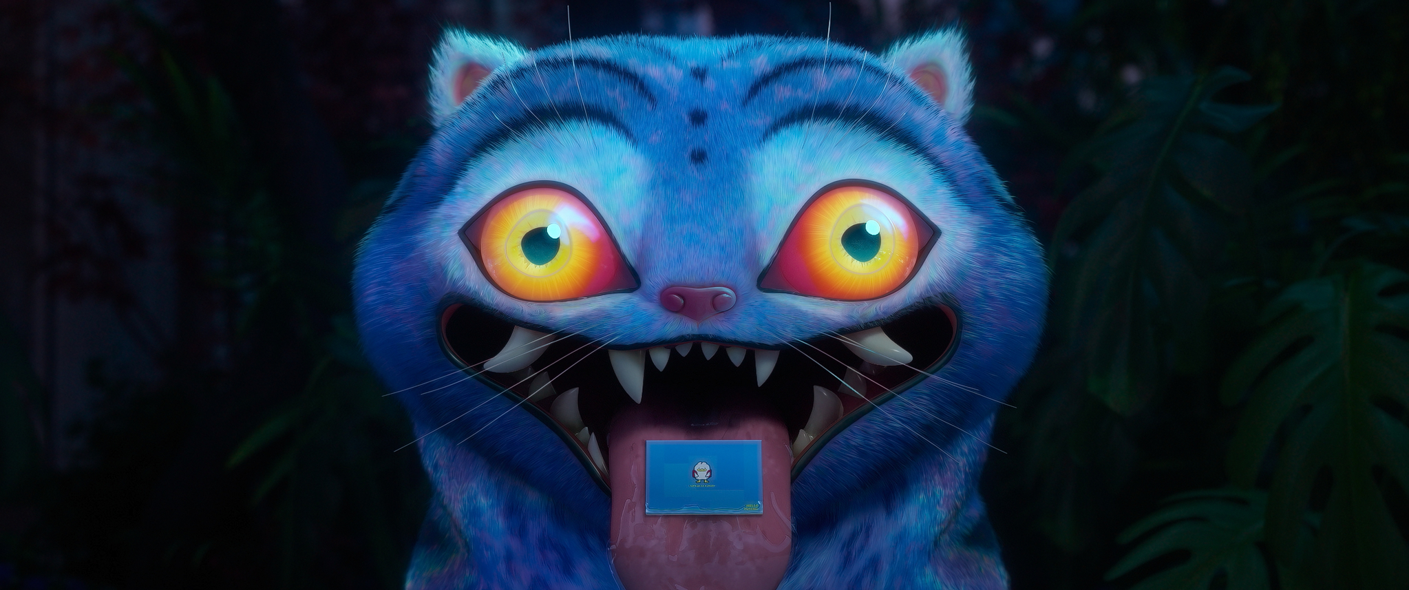 A still from Netflix's animated film ″KPop Demon Hunters,″ featuring Jinu's tiger [NETFLIX]