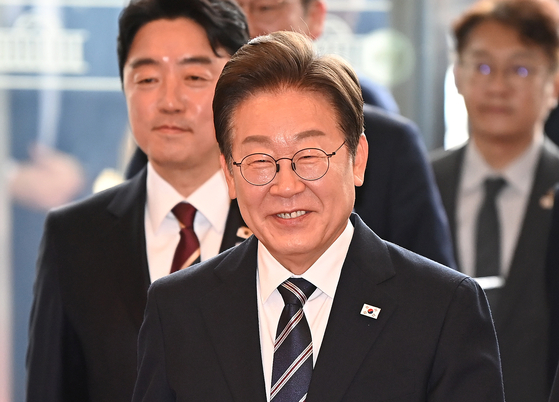 President Lee Jae Myung arrives at the National Assembly in Yeouido, western Seoul, on June 26. [JOINT PRESS CORPS] 