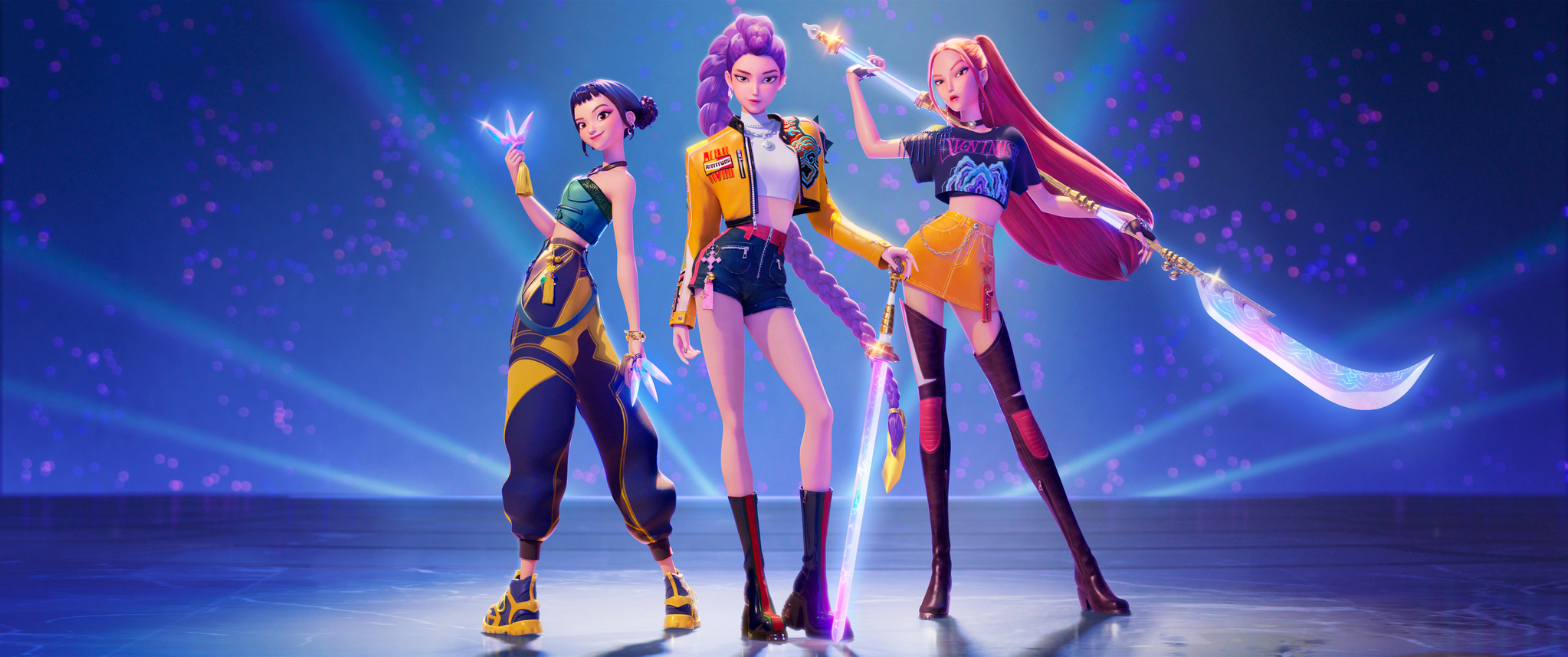 A still from Netflix's animated film ″KPop Demon Hunters,″ featuring Huntrix [NETFLIX]