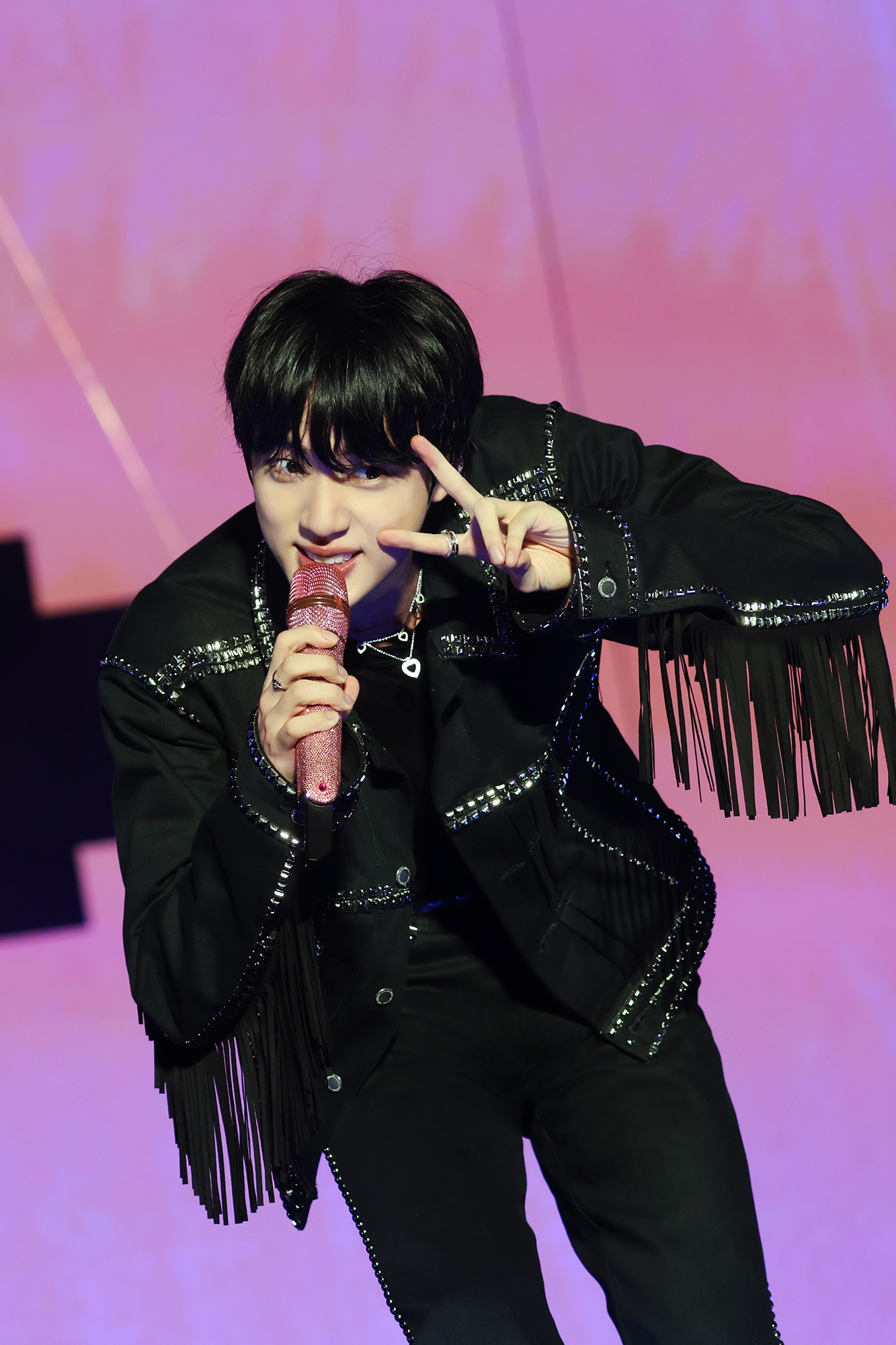 BTS member Jin performs on stage during his first solo fan concert ″#RunSeokJin_EP.Tour″ at the Goyang Sports Complex Auxiliary Stadium in Gyeonggi on June 28. [BIGHIT MUSIC]