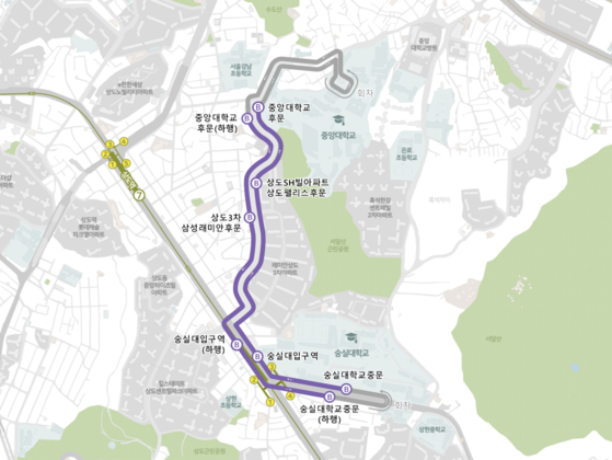 Dongjak District's self-driving bus route [SEOUL METROPOLITAN GOVERNMENT]