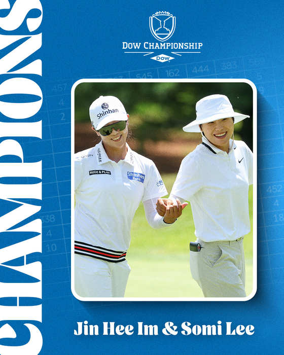 An LPGA Facebook post congratulates Im Jin-hee, left, and Lee So-mi on their victory. [SCREEN CAPTURE] 