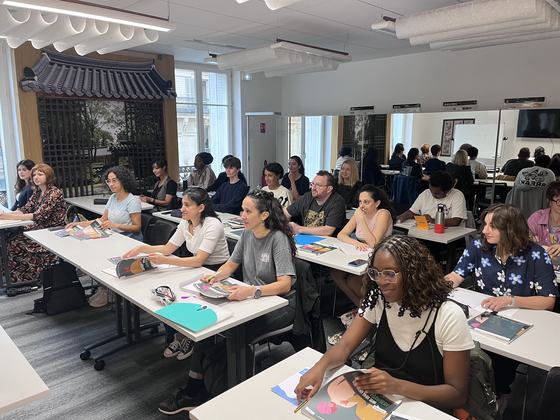 Students take Korean classes at a King Sejong Institute in France in September 2024. [KING SEJONG INSTITUTE FOUNDATION]