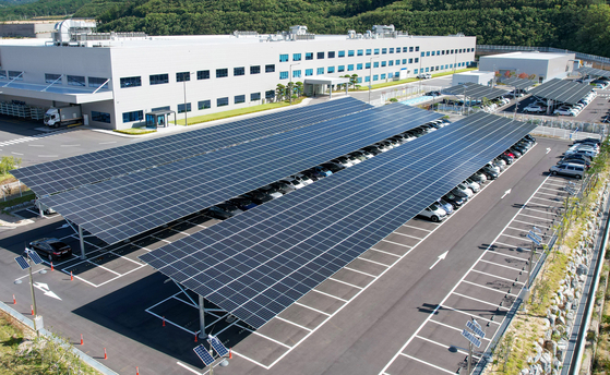Hyundai Mobis' solar panels at its factory in Ulsan [HYUNDAI MOBIS]
