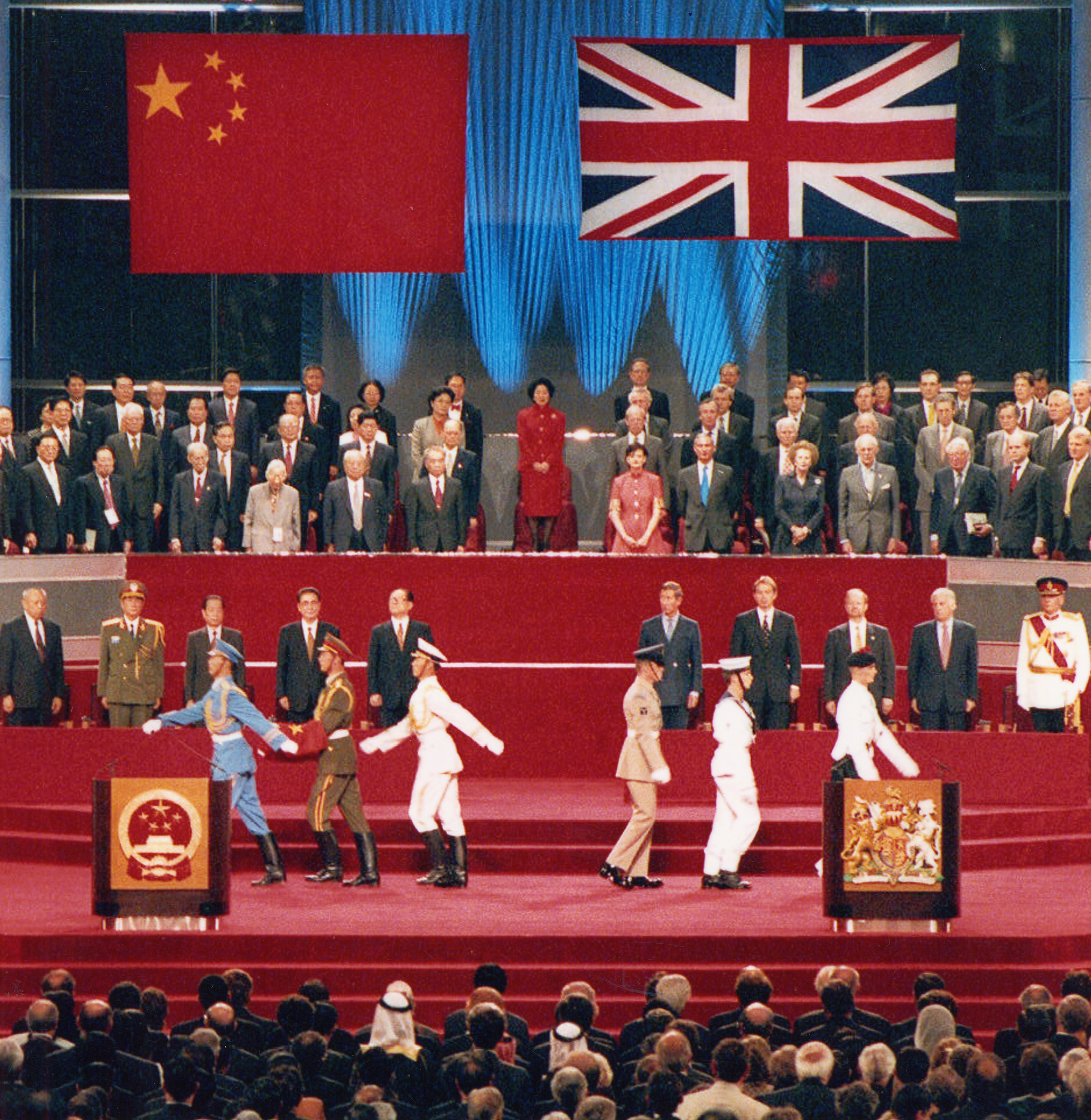 The Hong Kong handover ceremony on July 1, 1997, attended by leaders from China and the United Kingdom [JOONGANG ILBO]