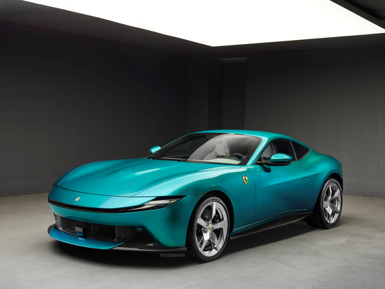 The new Ferrari Amalfi, a front-mid-engine V8 sports car, is displayed in this handout image taken in Fiorano Modenese, Italy, June 22. [REUTERS/YONHAP] 