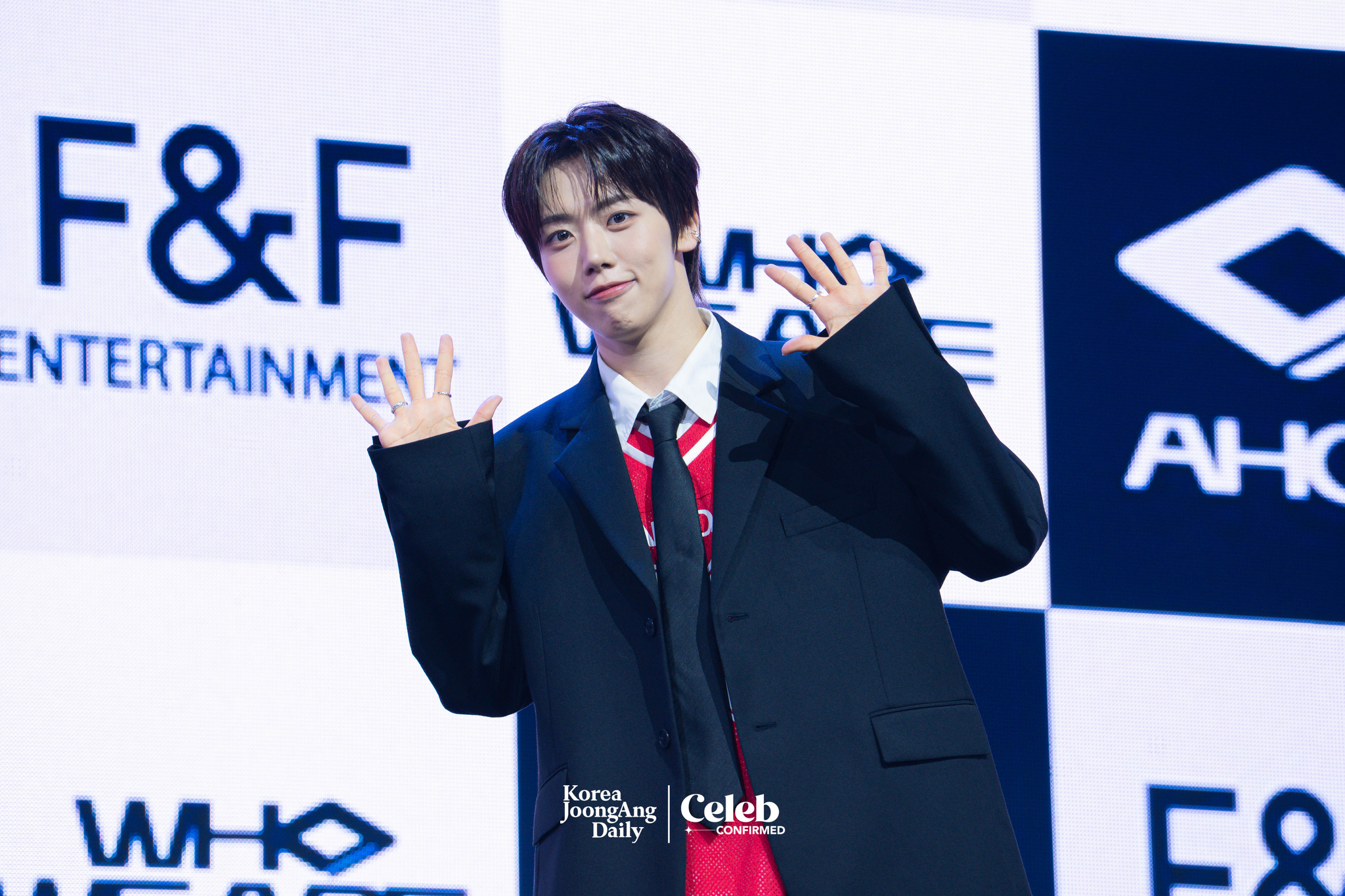 AHOF’s Cha Woong-gi poses for photos during a showcase for the release of the first EP, “Who We Are,” at Yes24 Live Hall in eastern Seoul on July 1. [DANIELA GONZALEZ PEREZ]