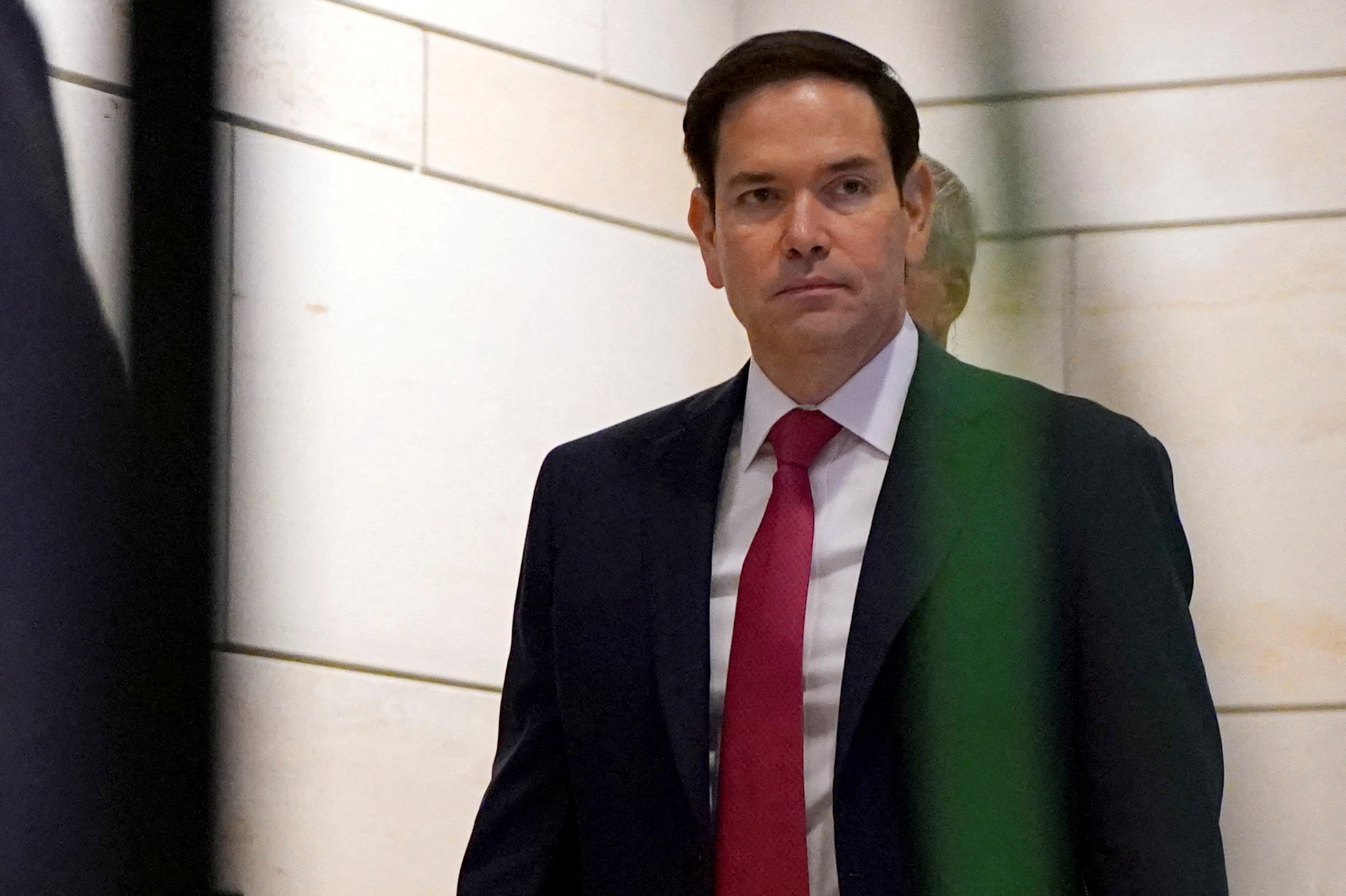 U.S. Secretary of State Marco Rubio arrives prior to a closed briefing on Iran for members of the House of Representatives on Capitol Hill in Washington on June 27. [REUTERS/YONHAP]