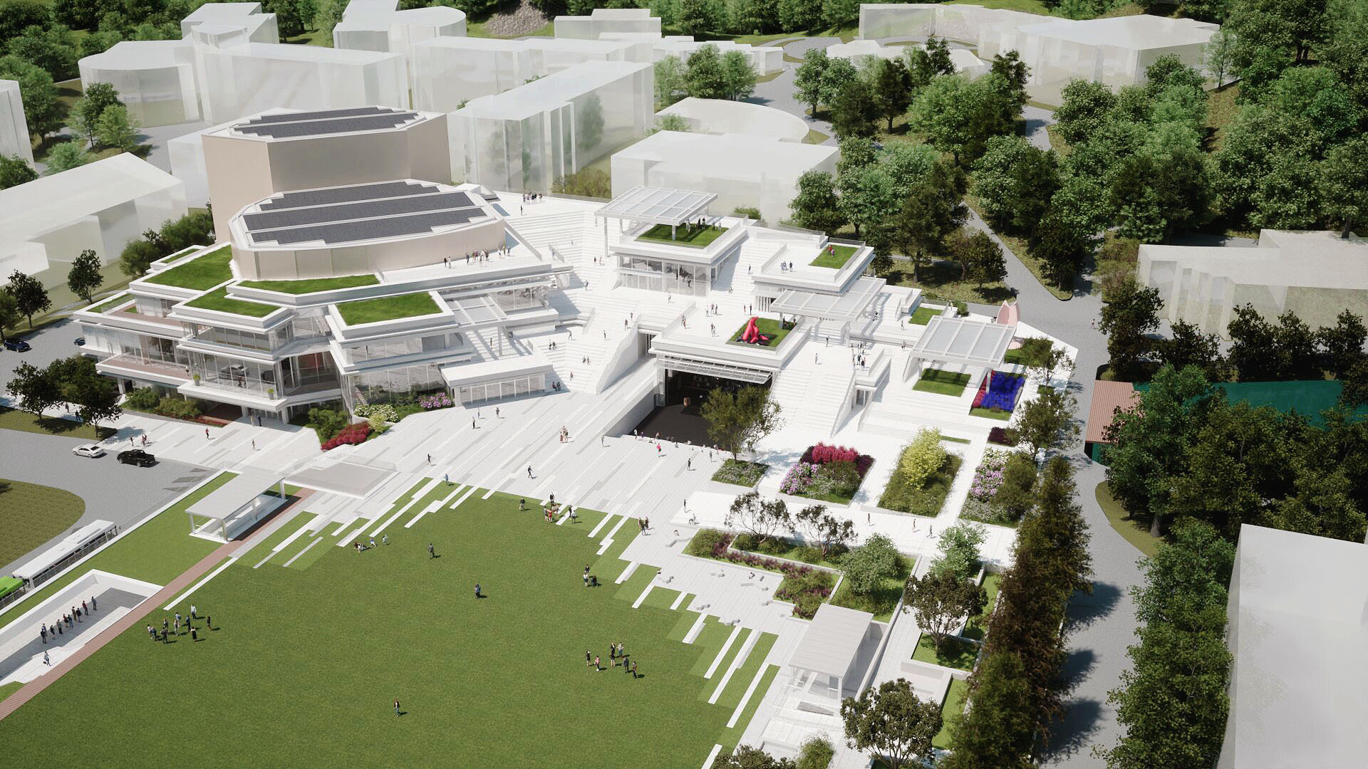 A rendering of the new University Cultural Center that will be built in the second half of 2028. [SEOUL NATIONAL UNIVERSITY]