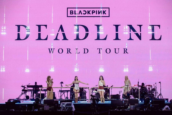 Blackpink performs during its ″Deadline″ world tour at Goyang's main stadium in Gyeonggi on July 6 [YG ENTERTAINMENT]