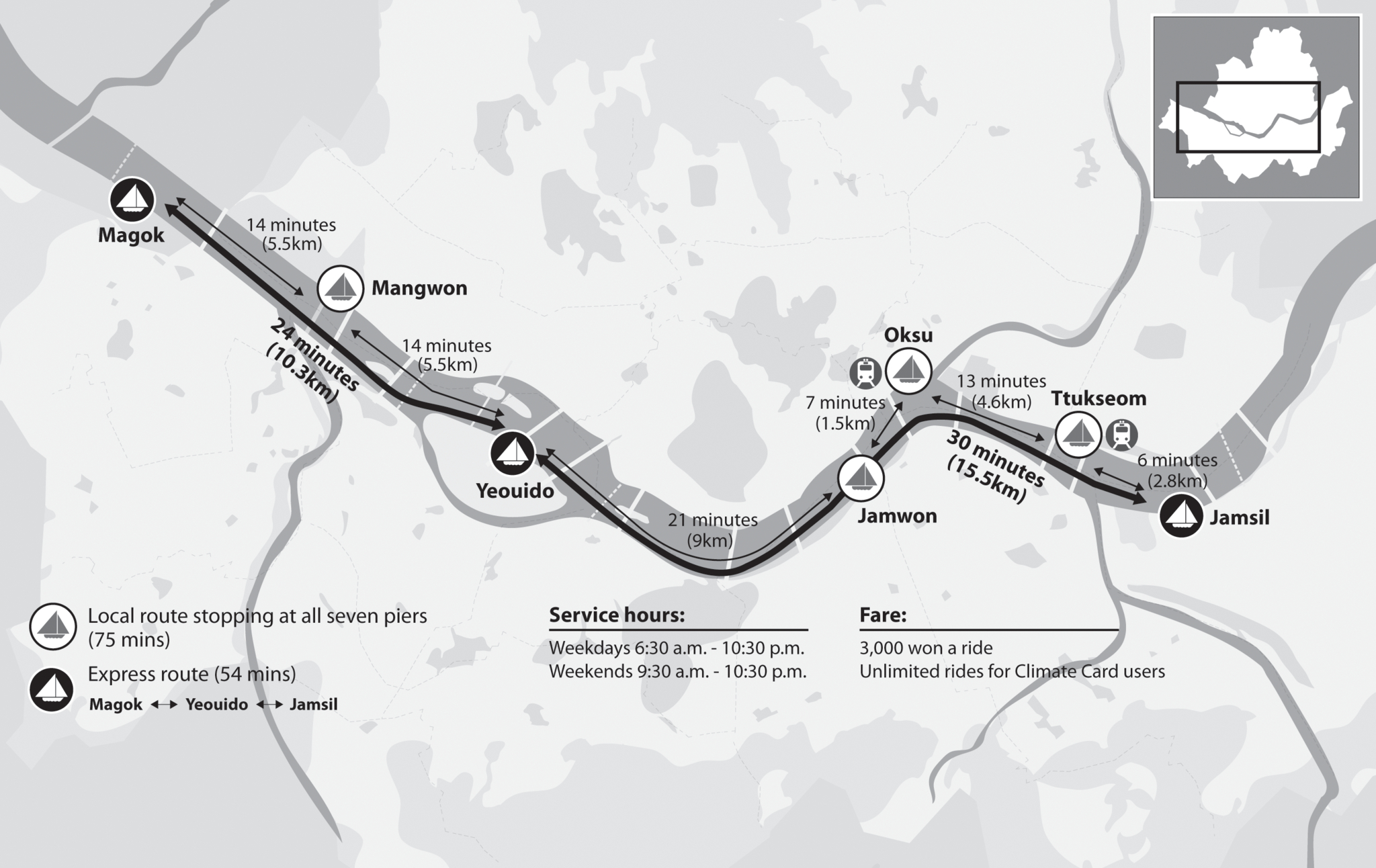 The route of the Hangang Bus [NAM JUNG-HYUN] 