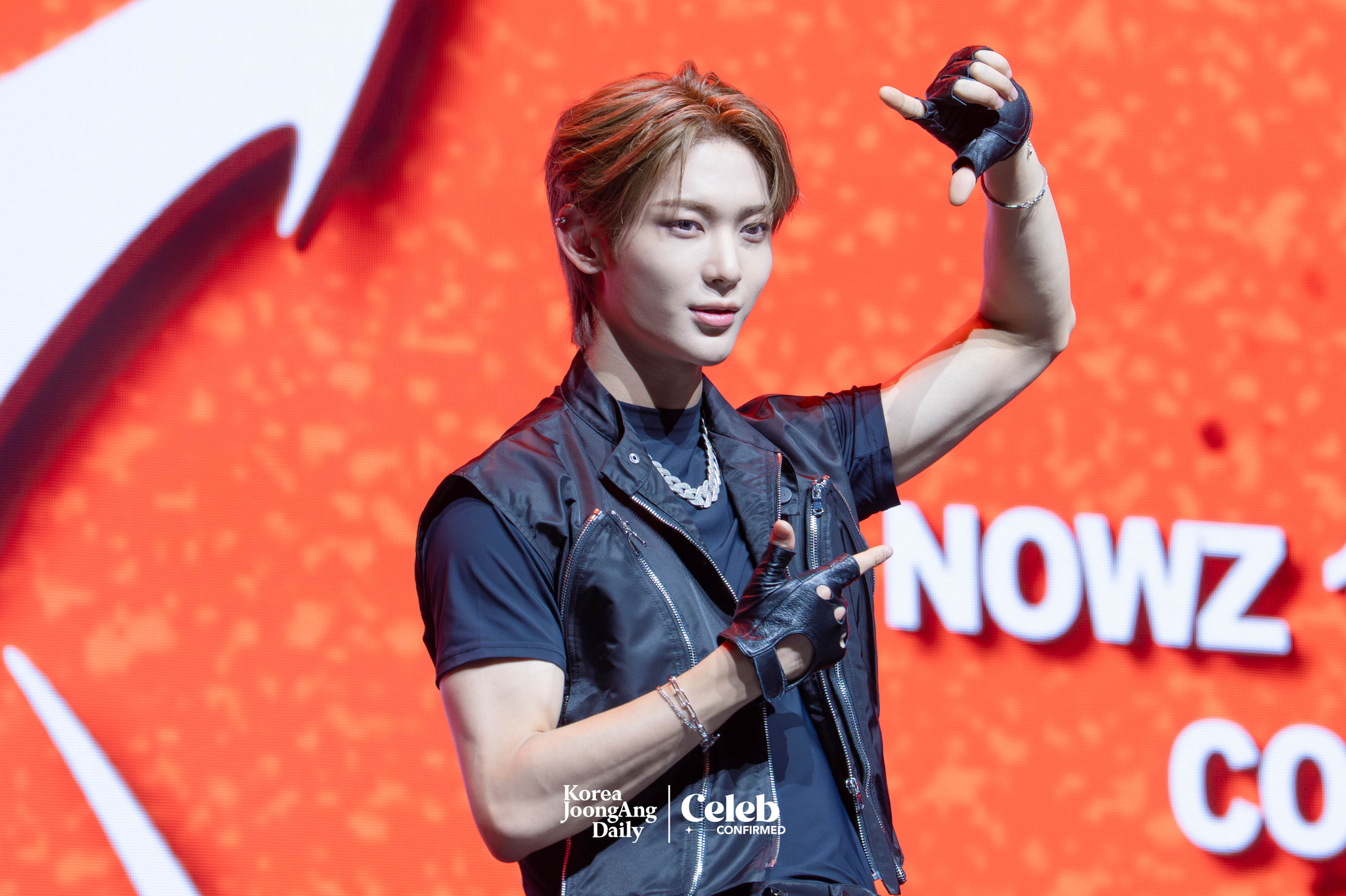 NOWZ’s Siyun poses for photos during a showcase for the release of the first EP, “Ignition,” at Yes24 Live Hall in eastern Seoul on July 9. [DANIELA GONZALEZ PEREZ]