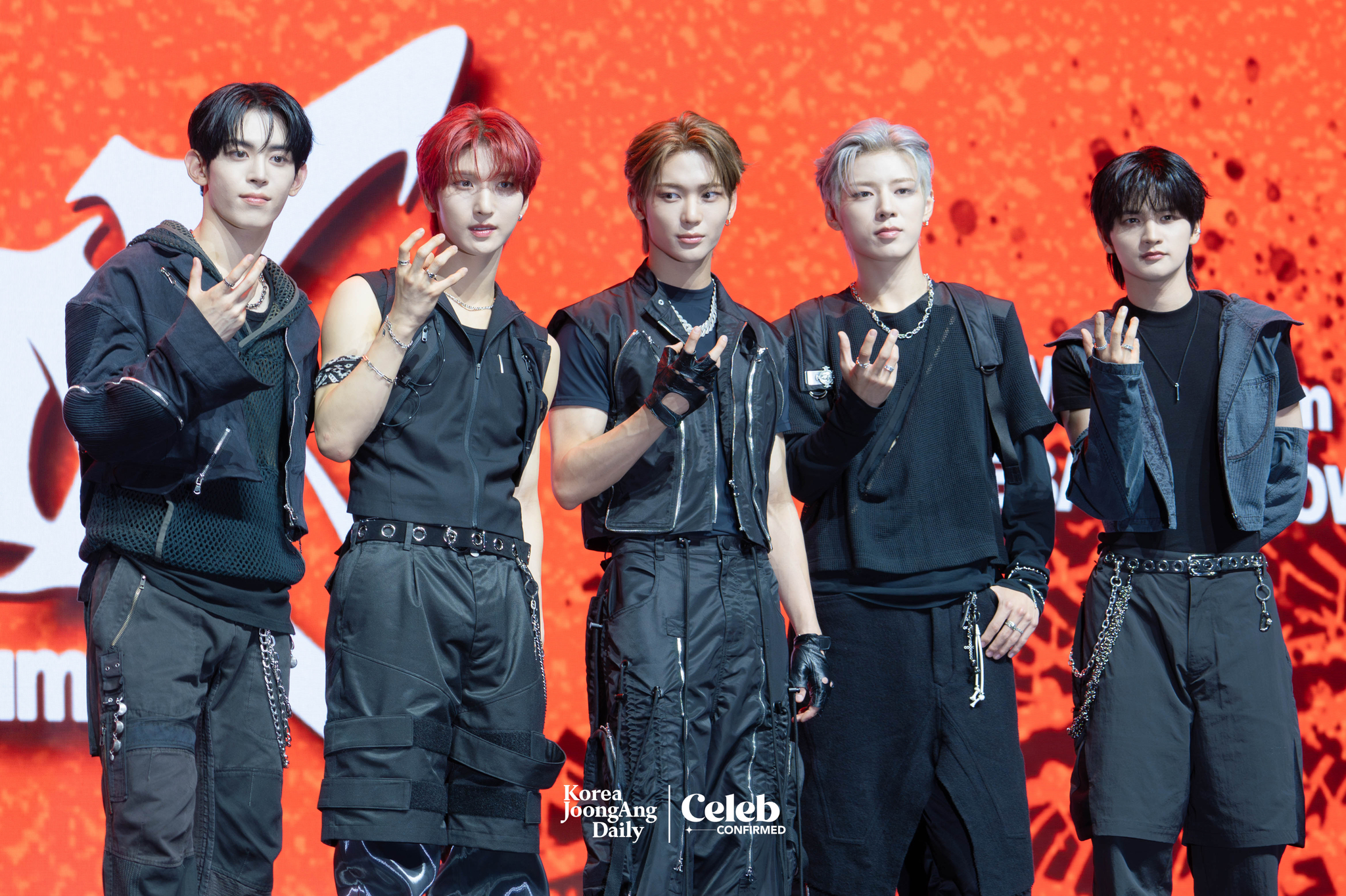 Boy band NOWZ poses for photos during a showcase for the release of its first EP, “Ignition,” at Yes24 Live Hall in eastern Seoul on July 9. [DANIELA GONZALEZ PEREZ]