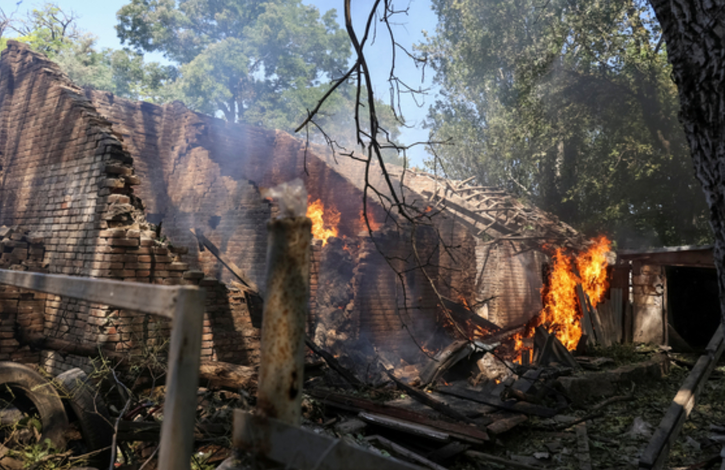 A building in Odesa is damaged by a Russian drone strike on June 11. [REUTERS/YONHAP]