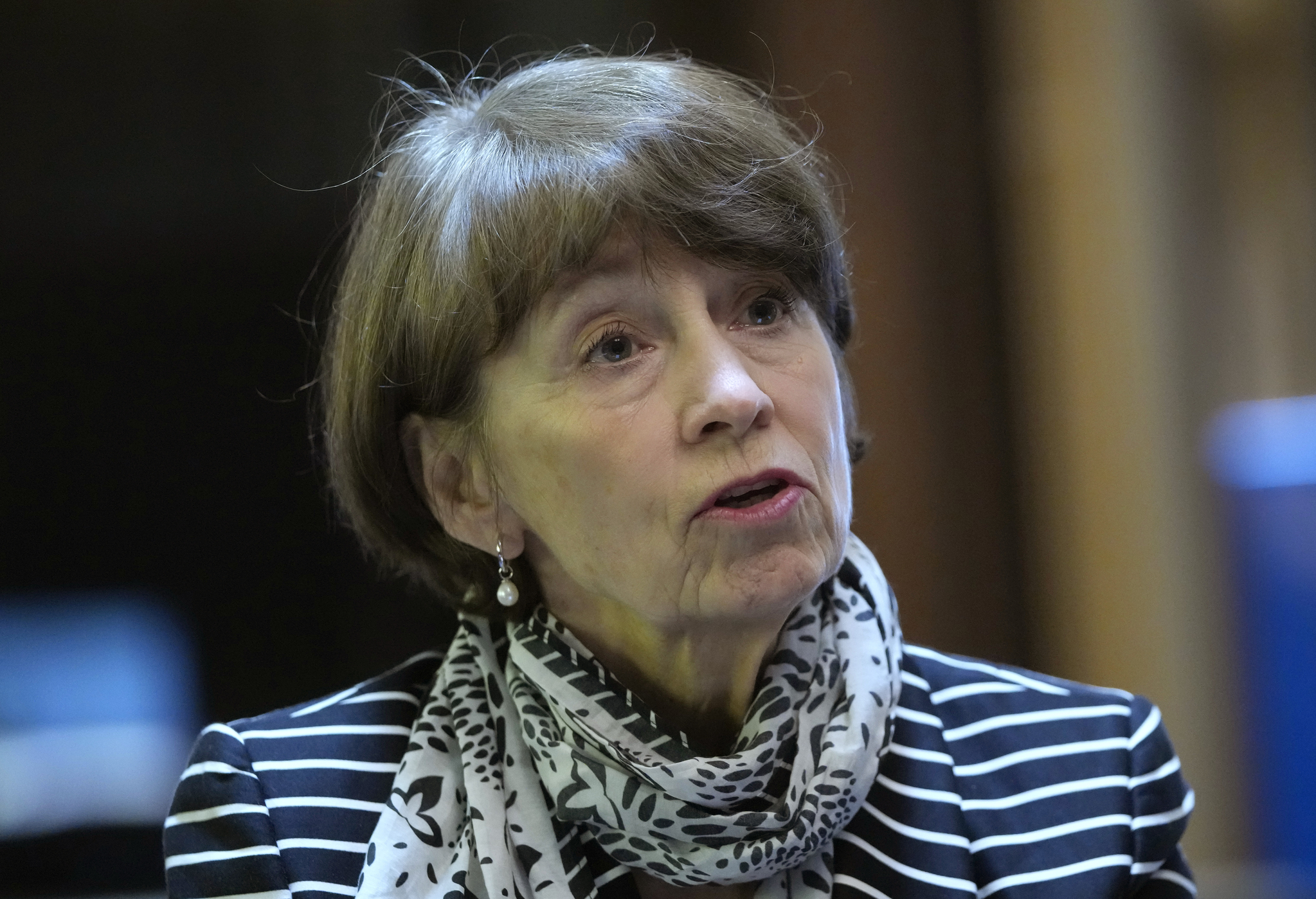 Anna Singer, a Swedish expert leading the country's investigation into its international adoption practices, speaks during an interview in Seoul, South Korea, March 21, 2023. [AP/YONHAP]