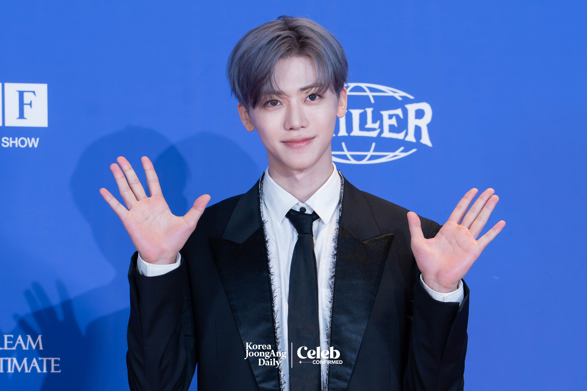 NCT Dream’s Jaemin poses for photos during a news conference for the release of the band's fifth full-length album, “Go Back to the Future,” at Lotte Cinema World Tower in southern Seoul on July 14. [DANIELA GONZALEZ PEREZ]