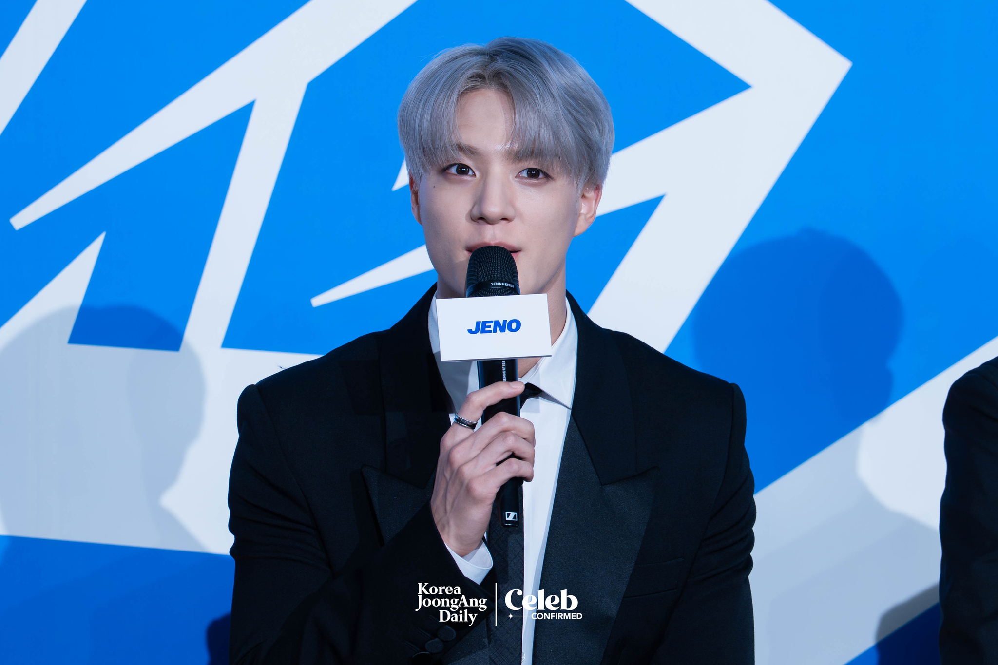 NCT Dream’s Jeno speaks during a news conference for the release of the band's fifth full-length album, “Go Back to the Future,” at Lotte Cinema World Tower in southern Seoul on July 14. [DANIELA GONZALEZ PEREZ]