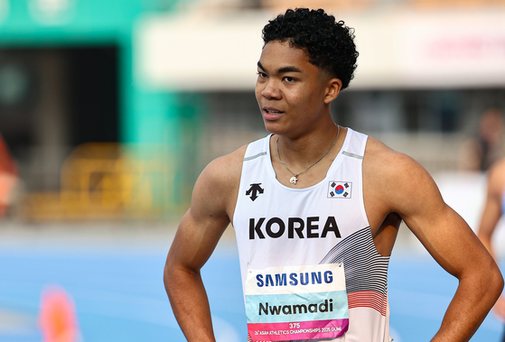 Athlete Joel Jin Nwamadi on May 28 in Gumi, North Gyeongsang [NEWS1]