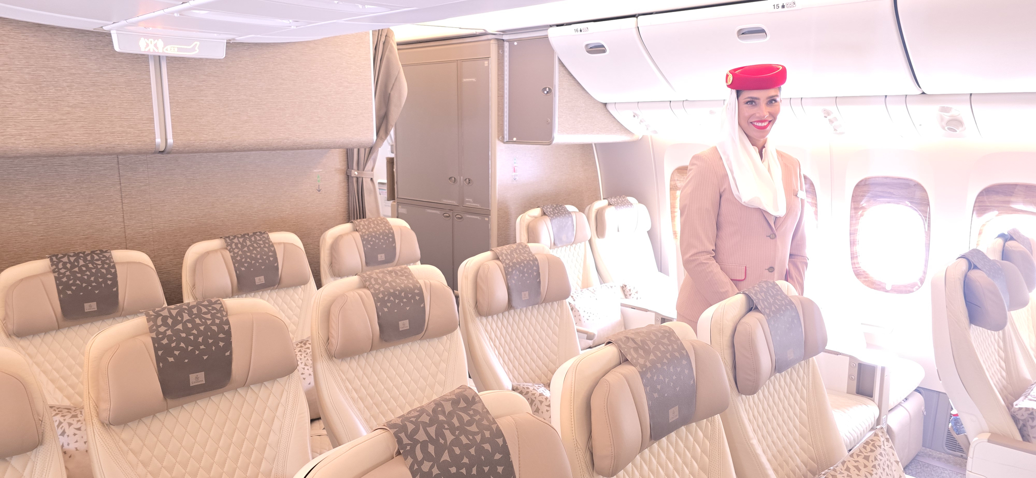 Premium economy seats aboard an Emirates Boeing 777-300ER [PARK YOUNG-WOO]