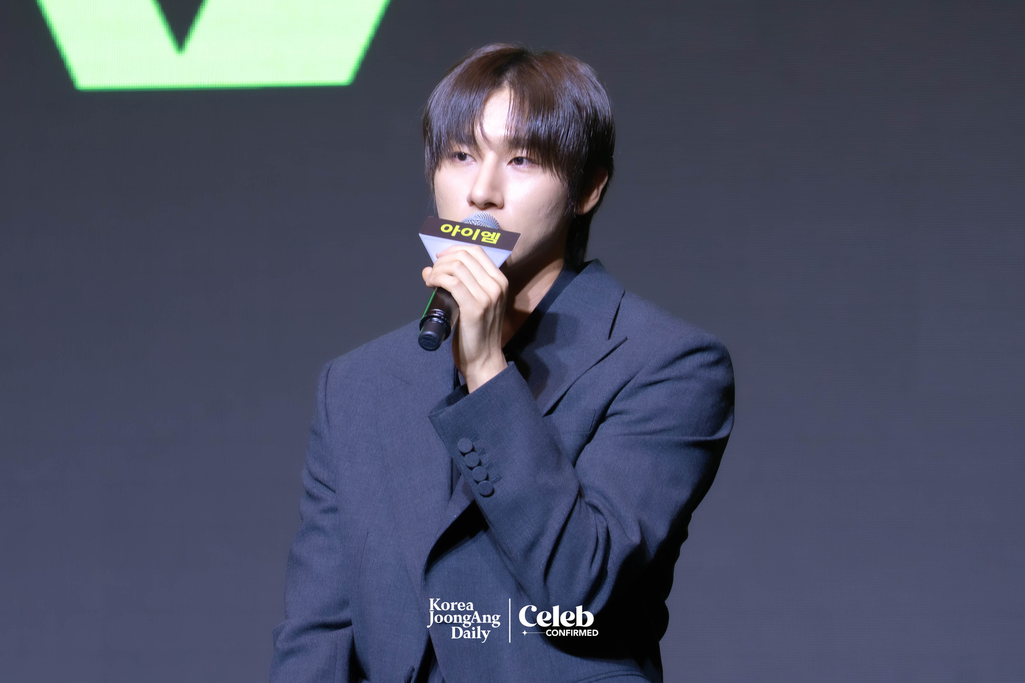 Monsta X’s I.M speaks during a press conference ahead of the band’s upcoming 10th anniversary concert, “2025 Monsta X Connect X,” at the Conrad Hotel in western Seoul on July 16. [DANIELA GONZALEZ PEREZ]