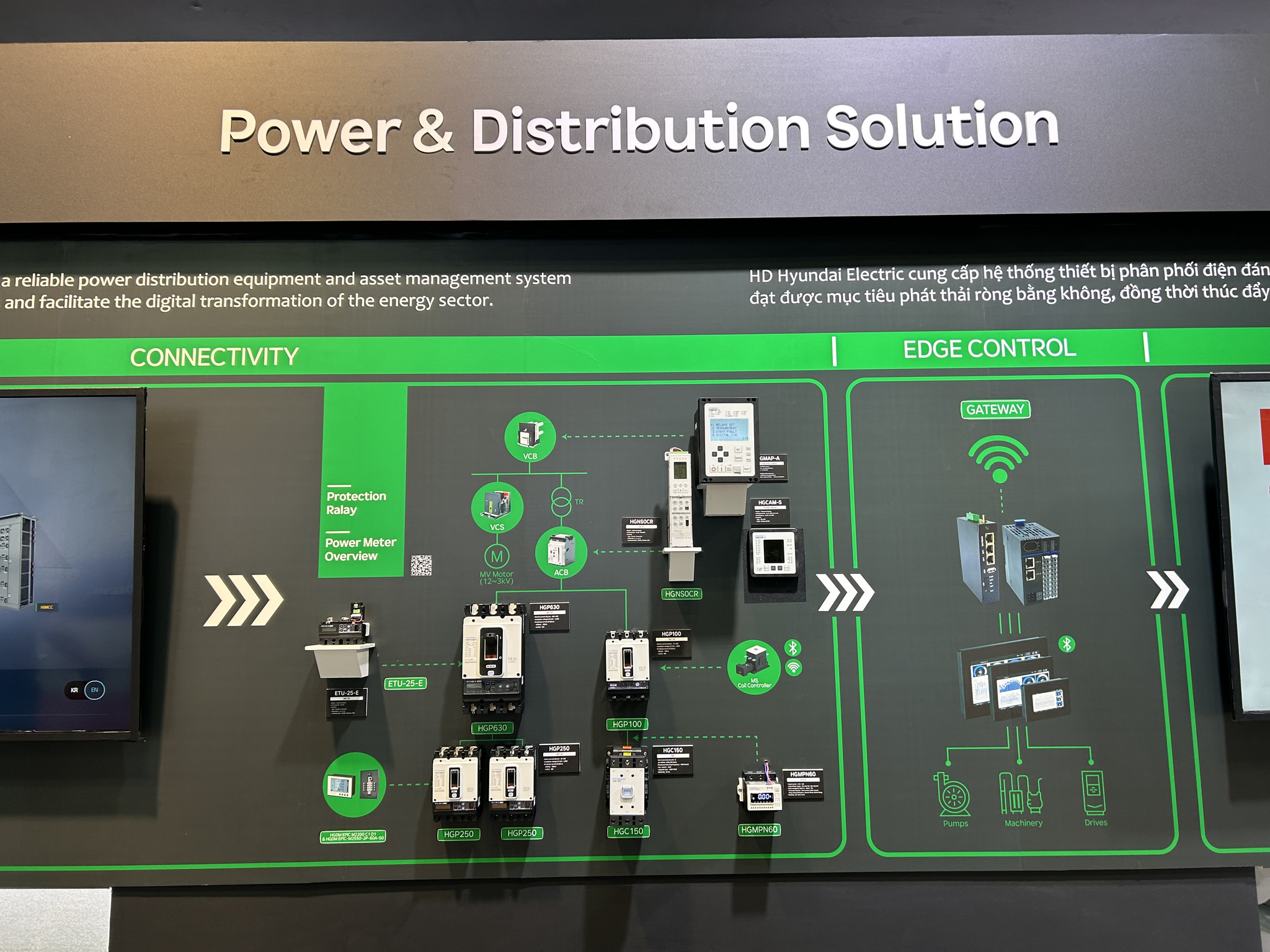 HD Hyundai Electric's switchgear is on display at Elecs Vietnam 2025 at the Saigon Exhibition and Convention Center in Ho Chi Minh City on July 16. [SARAH CHEA]