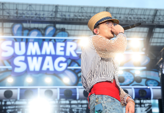 G-Dragon appears at “Psy Summer Swag: 2025” at Incheon Asiad Main Stadium in Incheon on June 28. [NEWS1] 