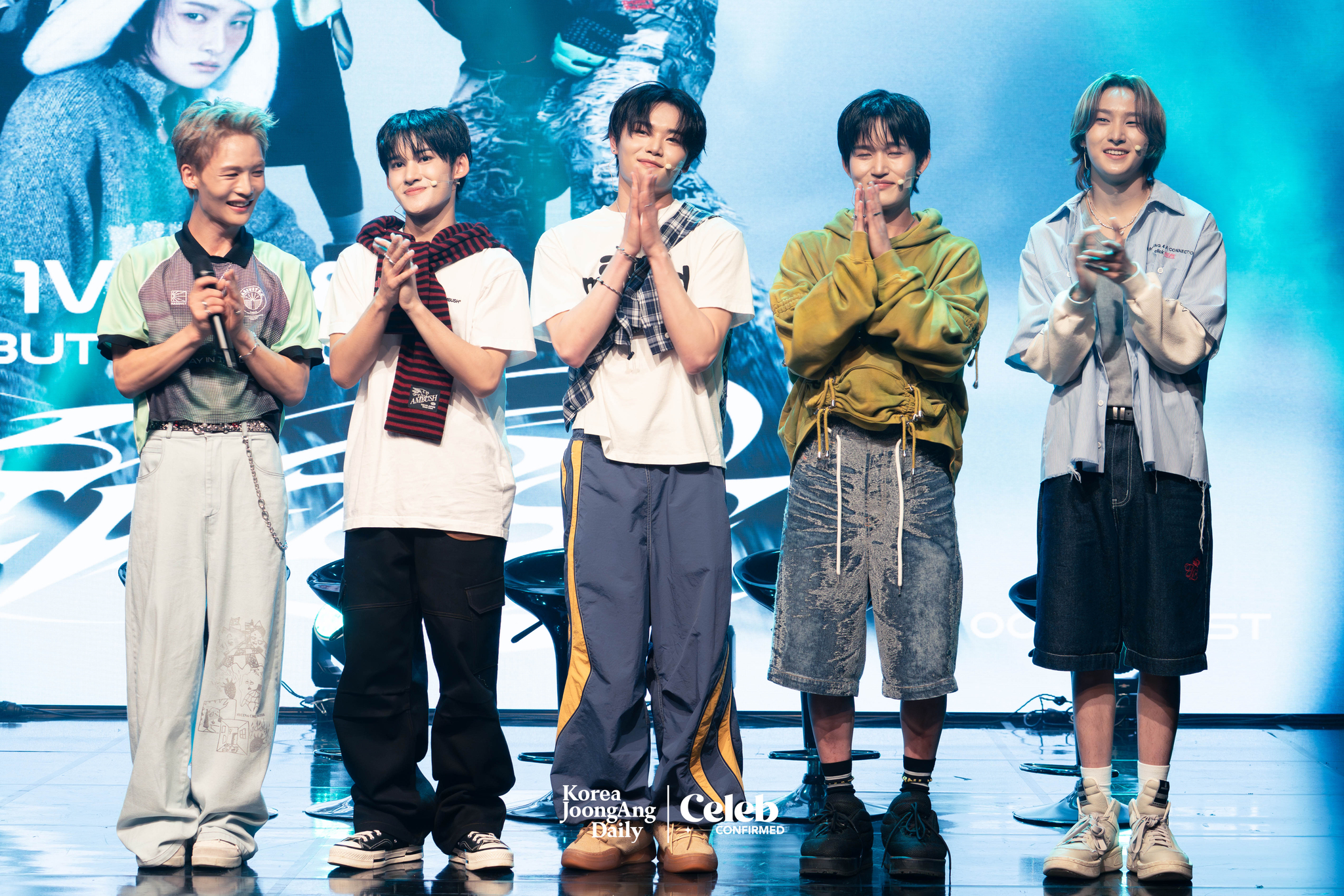 Boy band 1Verse during a showcase for the release of its debut single album, “The 1st Verse,” at Ilchi Art Hall in Gangnam District, southern Seoul, on July 18. [DANIELA GONZALEZ PEREZ]