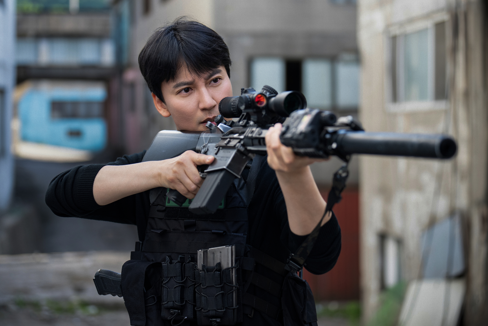 A still from the Netflix original series ″Trigger,″ starring actor Kim Nam-gil, shown here [NETFLIX]
