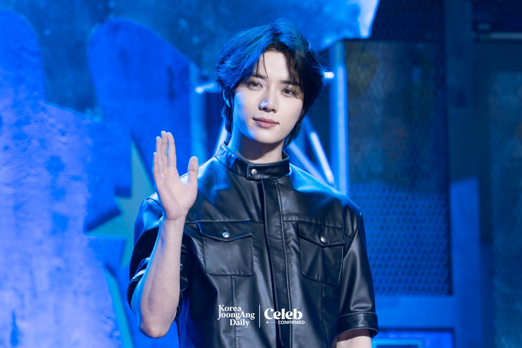 Tomorrow X Together’s Beomgyu poses for photos during a showcase for the release of the band’s fourth full-length album “The Star Chapter: Together,” at Kyung Hee University Grand Peace Palace in eastern Seoul on July 21. [DANIELA GONZALEZ PEREZ]