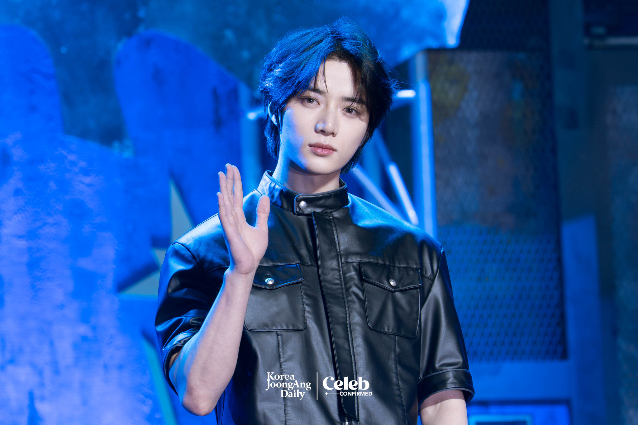 Tomorrow X Together’s Beomgyu poses for photos during a showcase for the release of the band’s fourth full-length album “The Star Chapter: Together,” at Kyung Hee University Grand Peace Palace in eastern Seoul on July 21. [DANIELA GONZALEZ PEREZ]