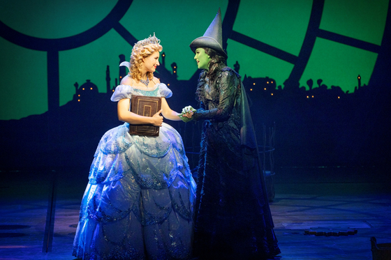 Courtney Monsma as Glinda, left, and Sheridan Adams as Elphaba perform "For Good" in the musical "Wicked" [JEFF BUSBY/SNCO]