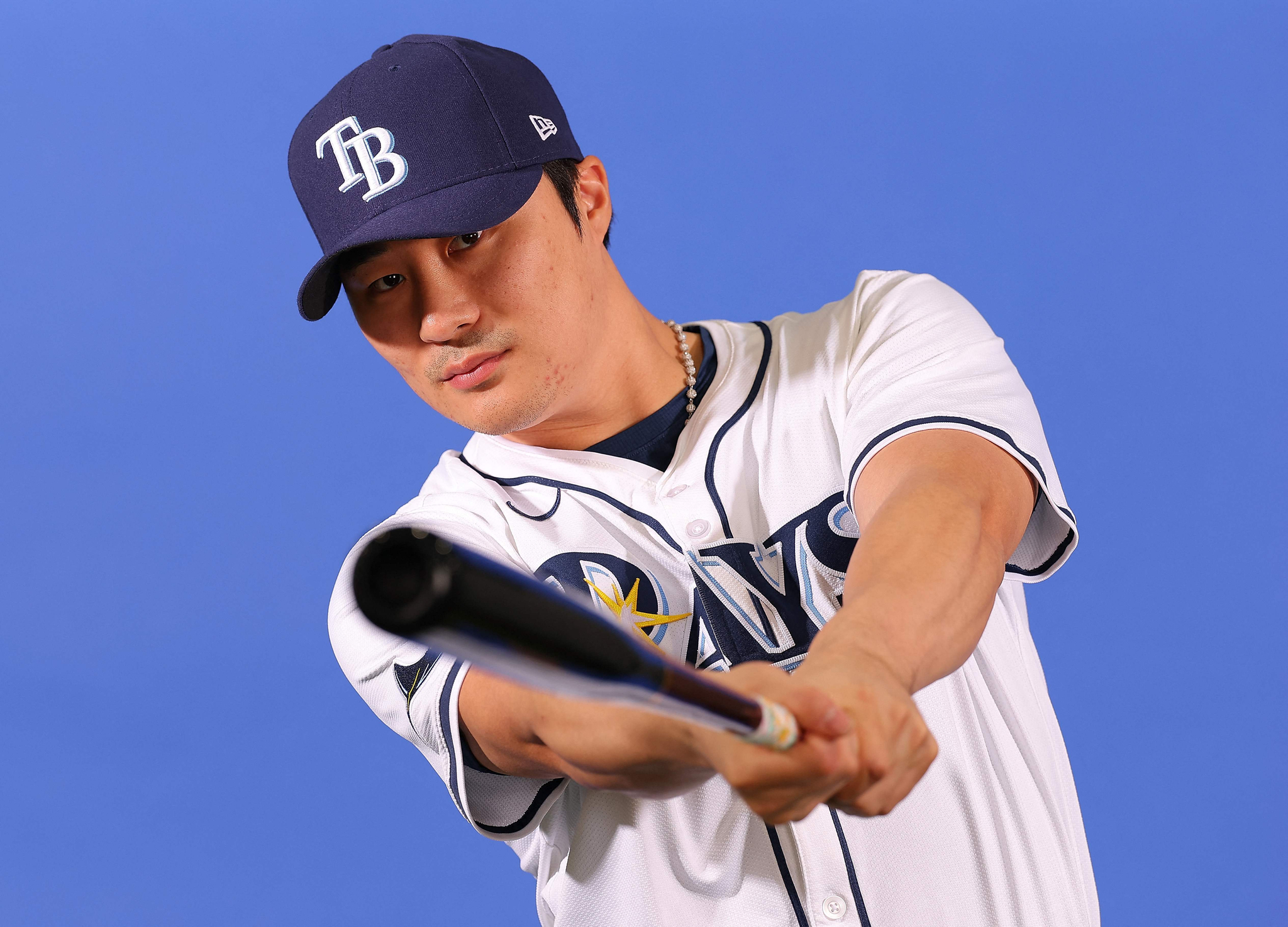 Tampa Bay Rays shortstop Kim Ha-seong poses for a portrait during photo day at Charlotte Sports Park in Florida on Feb. 17. [AFP/YONHAP] 