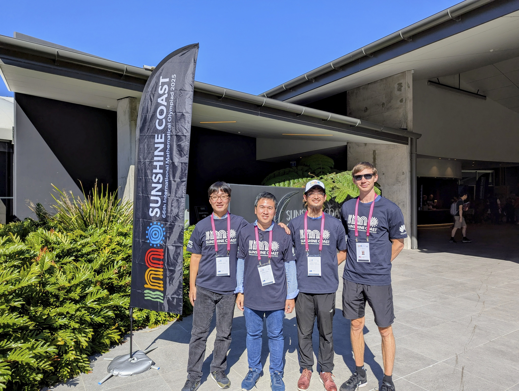 An image via Google DeepMind of their representatives at the International Mathematical Olympiad, Sunshine Coast Conference Center in Twin Waters, Australia, July 17, 2025. Google DeepMind achieved “gold medal” status in the annual math competition for high school students― the first time a machine has reached that level of success in the premier event, according to Google. [Google DeepMind/New York Times] 