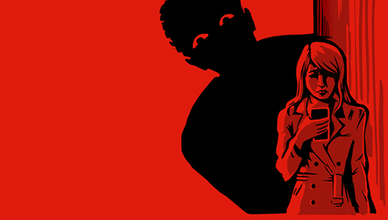 A graphic of a stalker [JOONGANG ILBO]