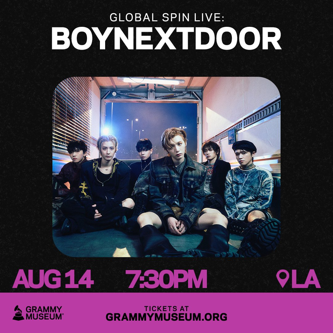 BoyNextDoor to perform at the Grammy Museum's ″Global Spin Live″ on Aug. 14 [GRAMMY MUSEUM]
