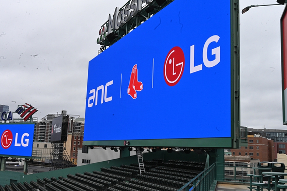 LED signage by LG Electronics is displayed at Fenway Park, home of the Boston Red Sox. [LG ELECTRONICS] 