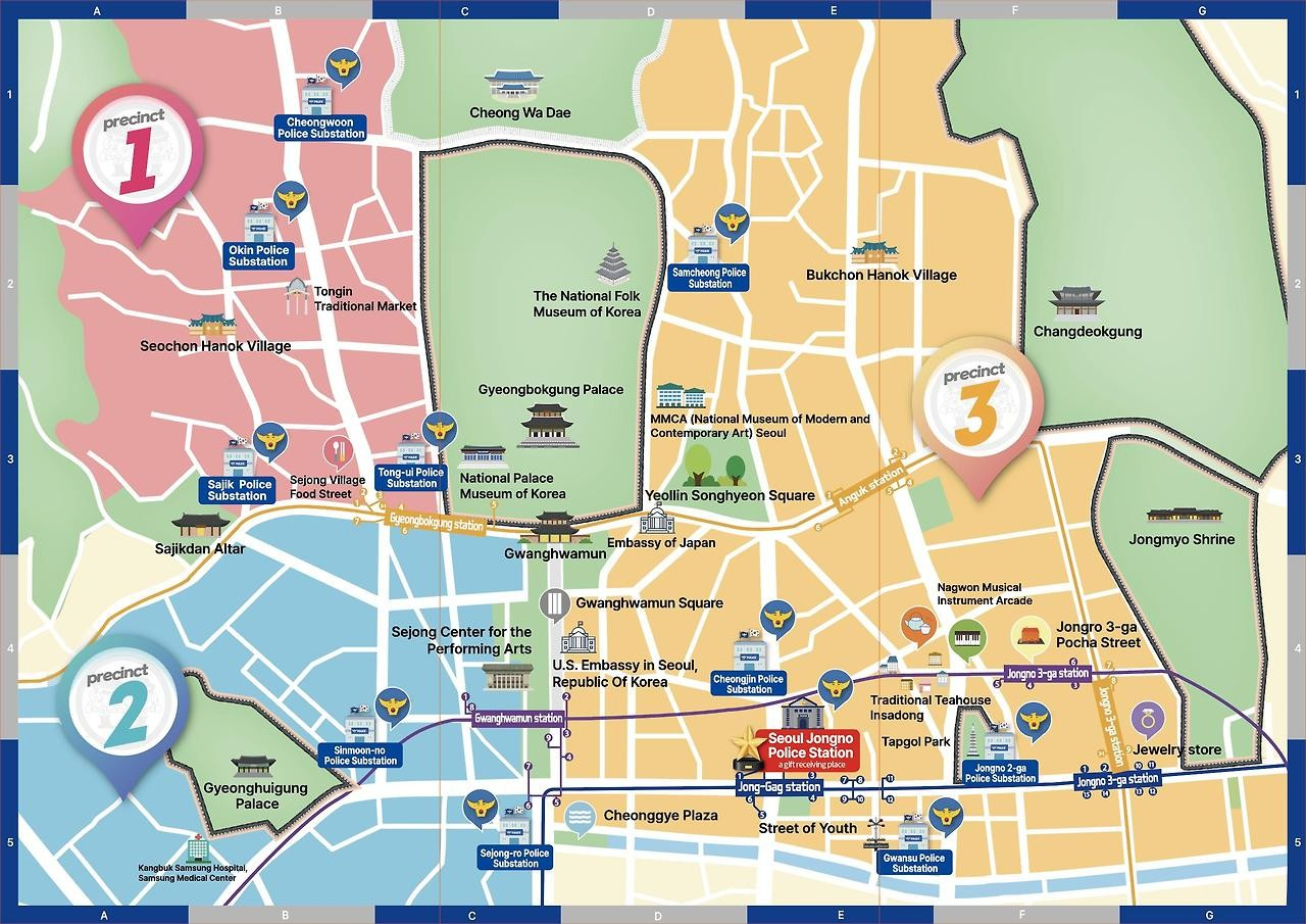 A map designed for Seoul Jongno Police Station's recent initiative to prevent crimes involving foreign nationals [SEOUL JONGNO POLICE STATION]