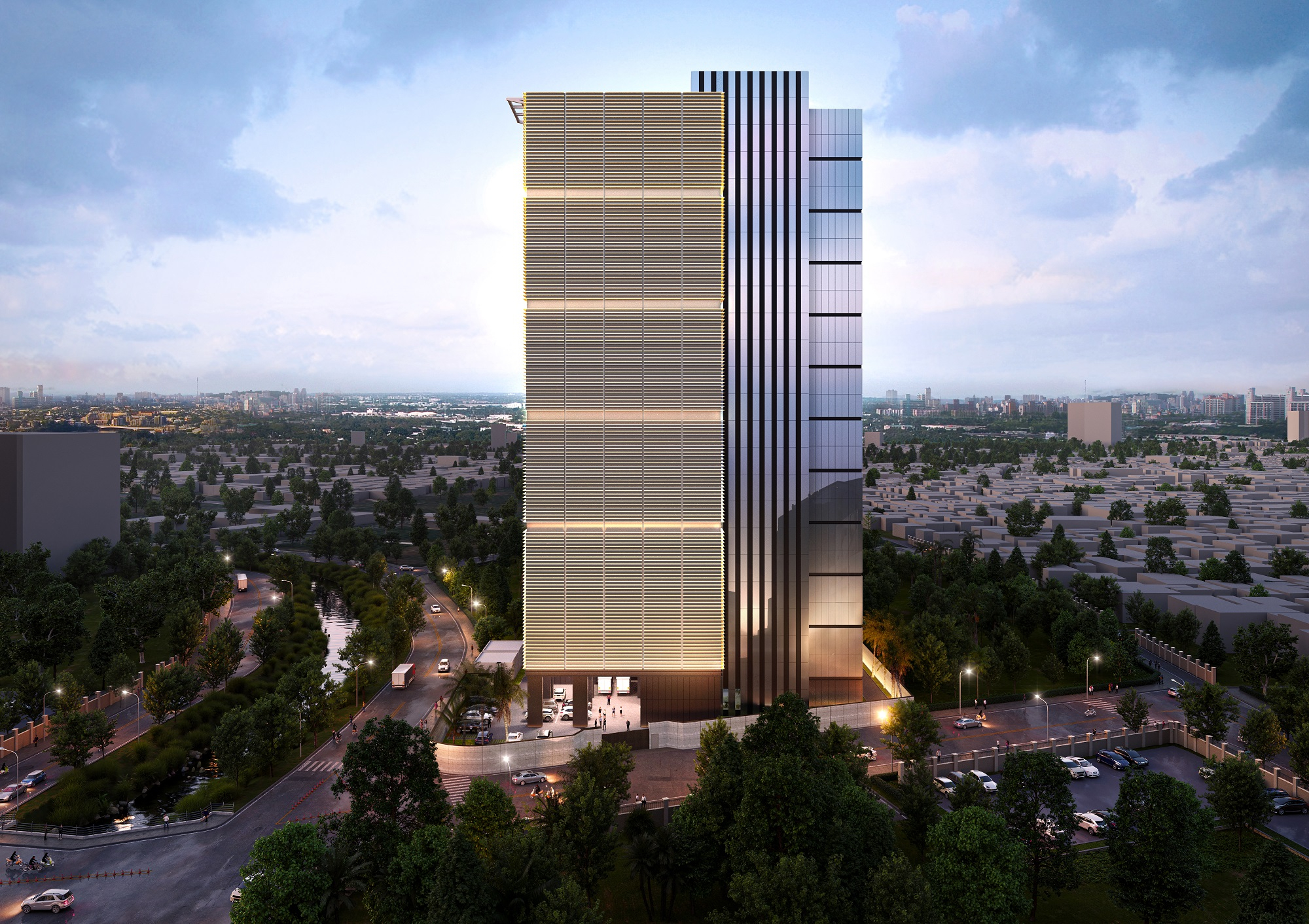 A render of an AI data center in Jakarta, Indonesia contracted to LG CNS [LG CNS]