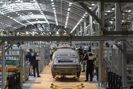Hyundai Motor Group Metaplant America in Georgia, where Hyundai and Kia make EVs and hybrid cars. [HYUNDAI MOTOR]