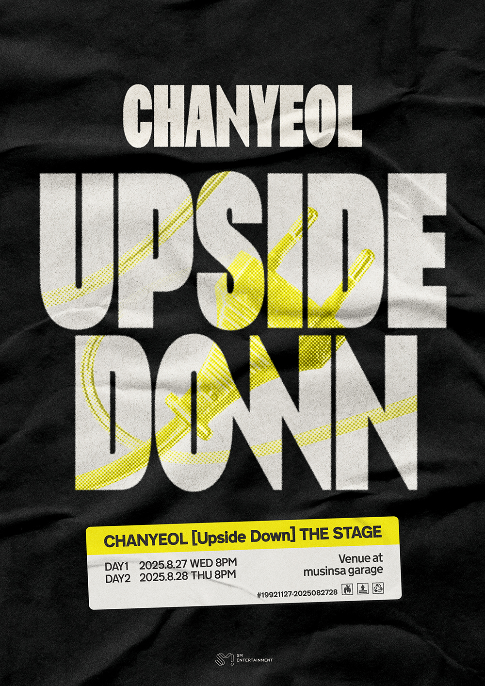 Poster for EXO member Chanyeol's two-day free showcase event for fans titled “The Stage” on Aug. 27 and 28. [SM ENTERTAINMENT]